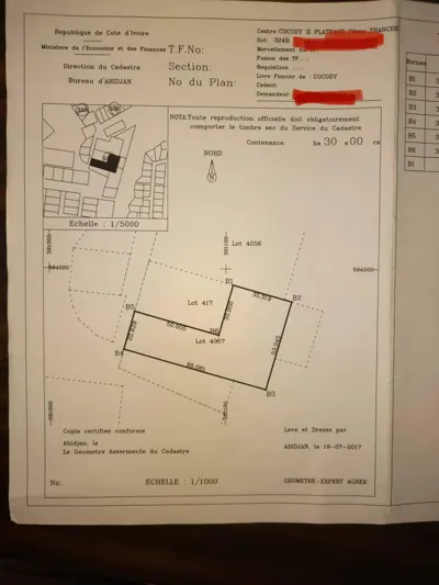 TERRAIN COMMERCIAL 3000m2 ANGRE 7EME TRANCHE