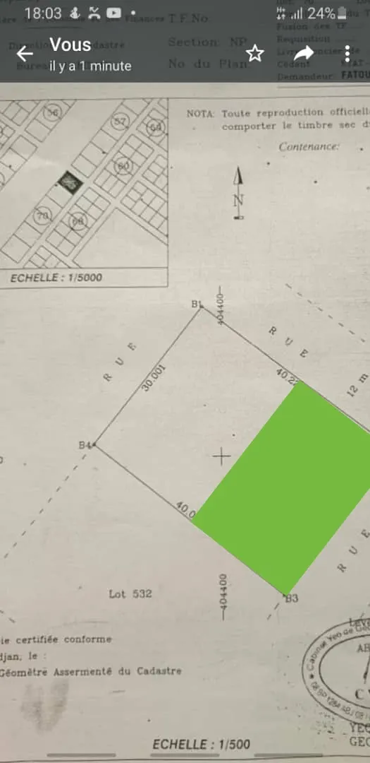 TERRAIN COMMERCIAL 600m2 BINGERVILLE ANNA